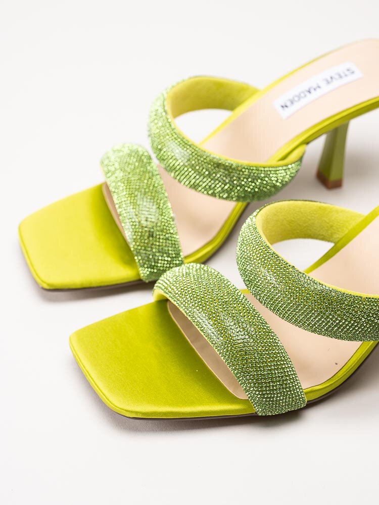 Steve Madden - Top-Notch - Limegröna mules med glitter