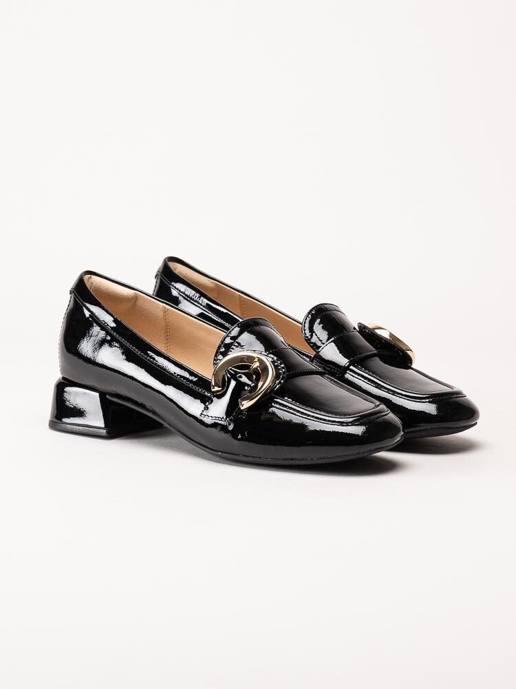 Clarks - Daiss30 Trim - Svarta loafers i lackskinn