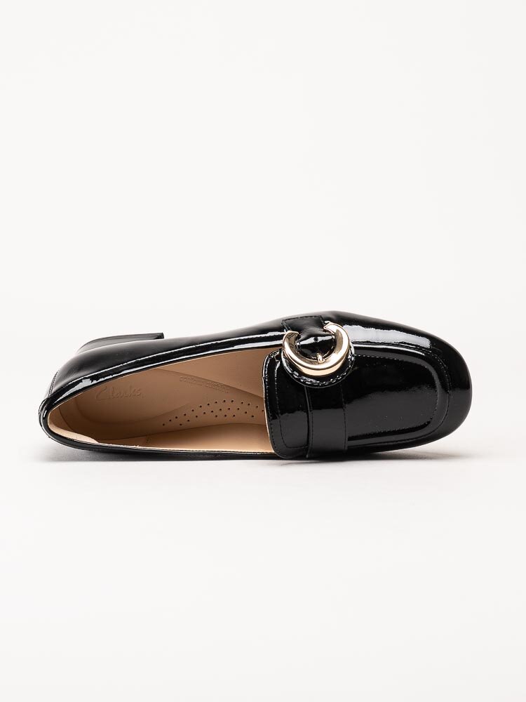 Clarks - Daiss30 Trim - Svarta loafers i lackskinn