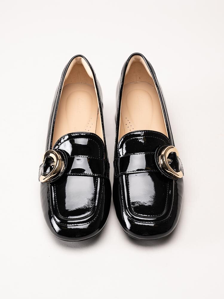 Clarks - Daiss30 Trim - Svarta loafers i lackskinn