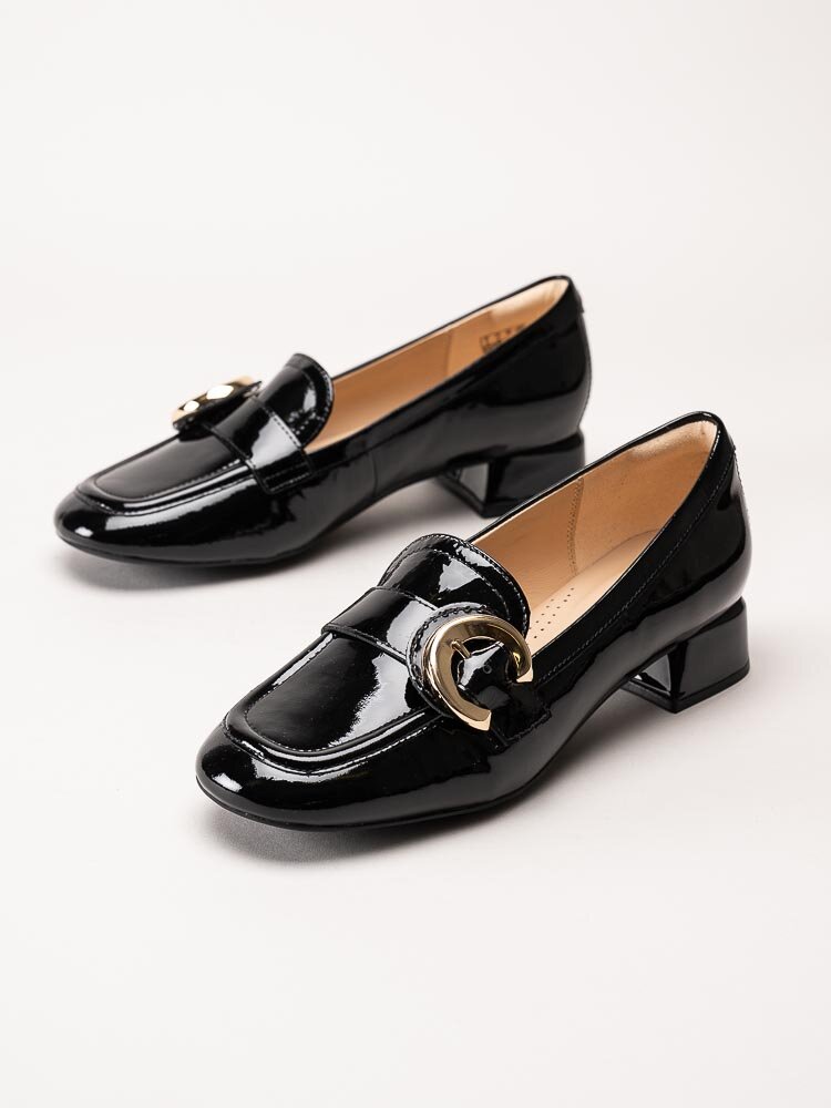 Clarks - Daiss30 Trim - Svarta loafers i lackskinn