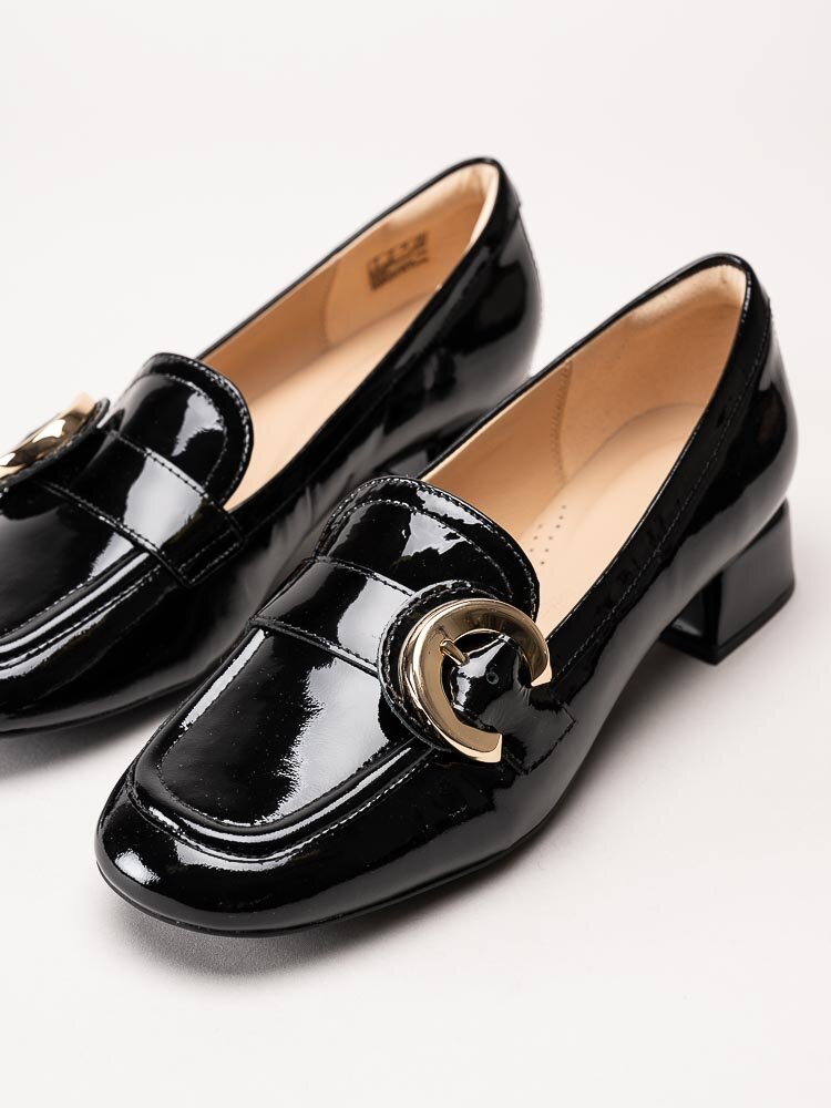 Clarks - Daiss30 Trim - Svarta loafers i lackskinn