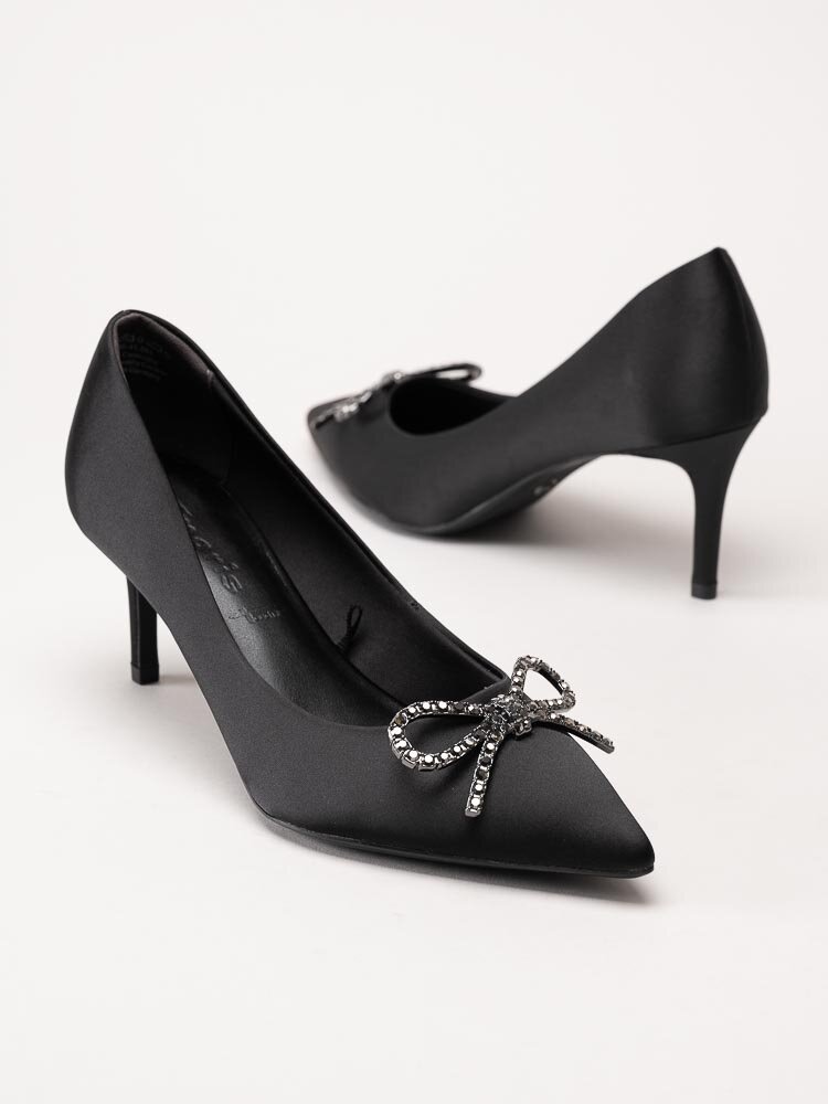 Tamaris - Svarta pumps i satin