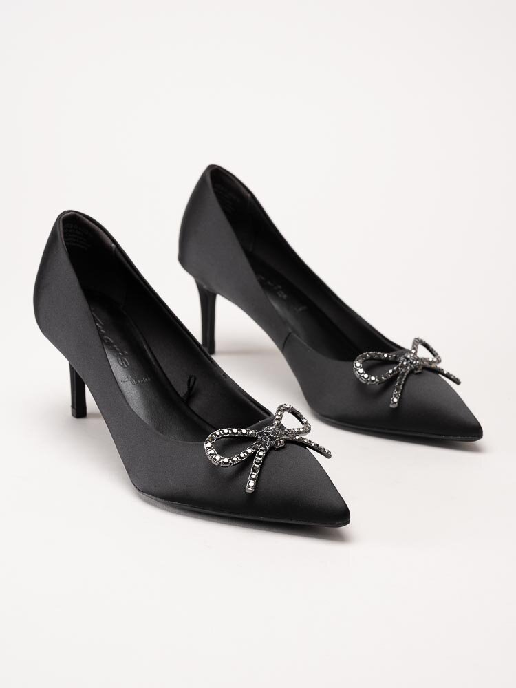 Tamaris - Svarta pumps i satin