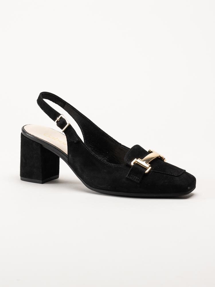 Gabor - Svarta slingbacks pumps i mocka