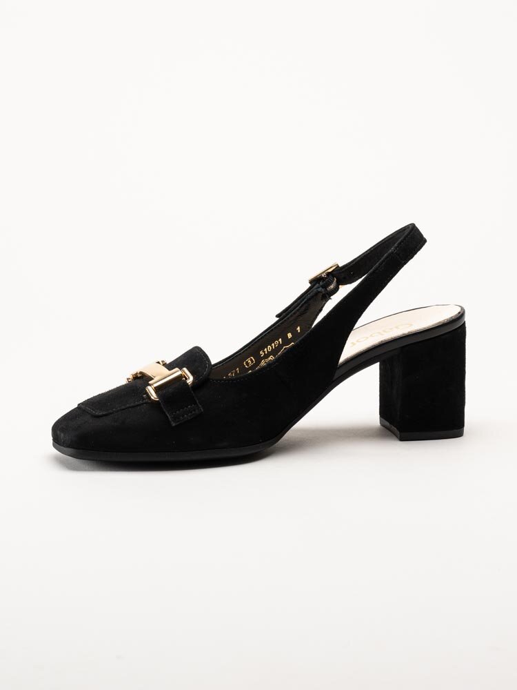 Gabor - Svarta slingbacks pumps i mocka