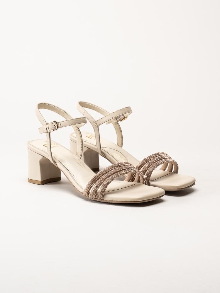 Dasia - Orchid - Off white sandaletter med rosa strass