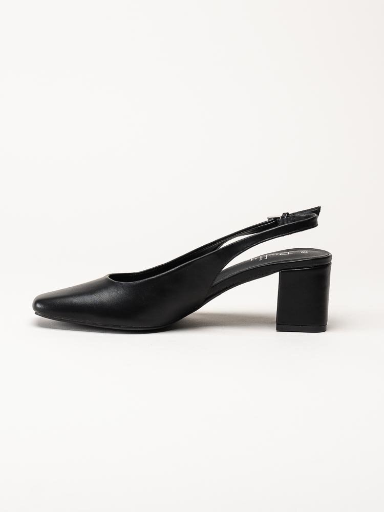 Duffy - Svarta slingbacks i skinnimitation