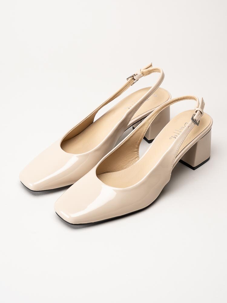 Duffy - Beige slingbacks i lack