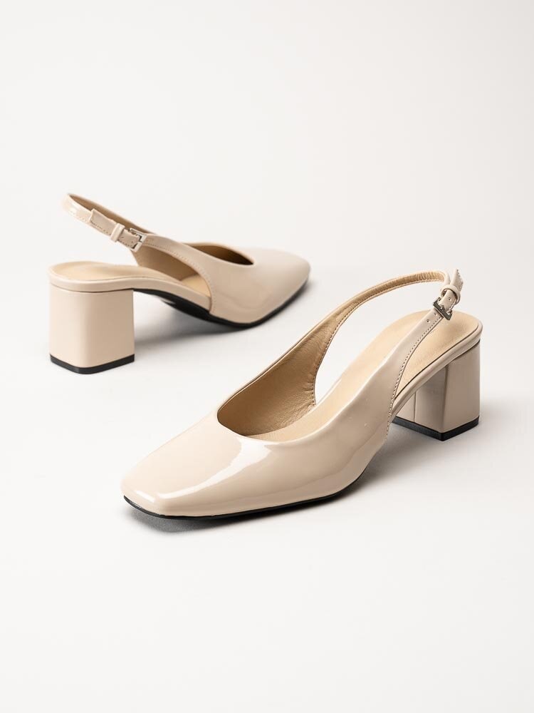 Duffy - Beige slingbacks i lack