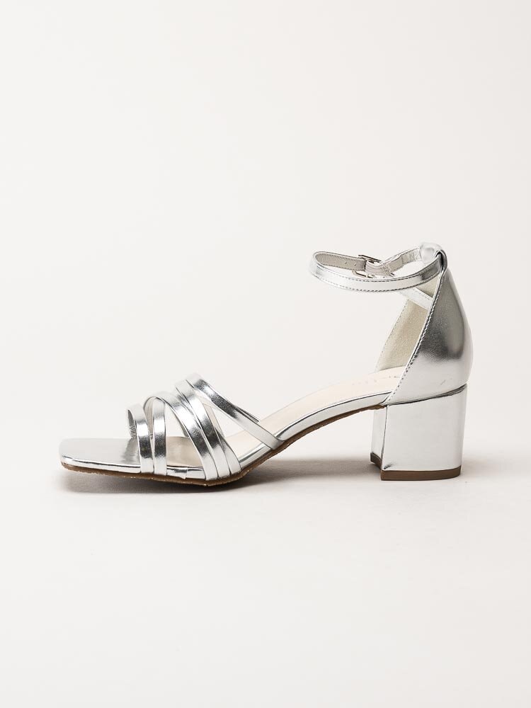 Duffy - Silvermetallic sandaletter i skinnimitation