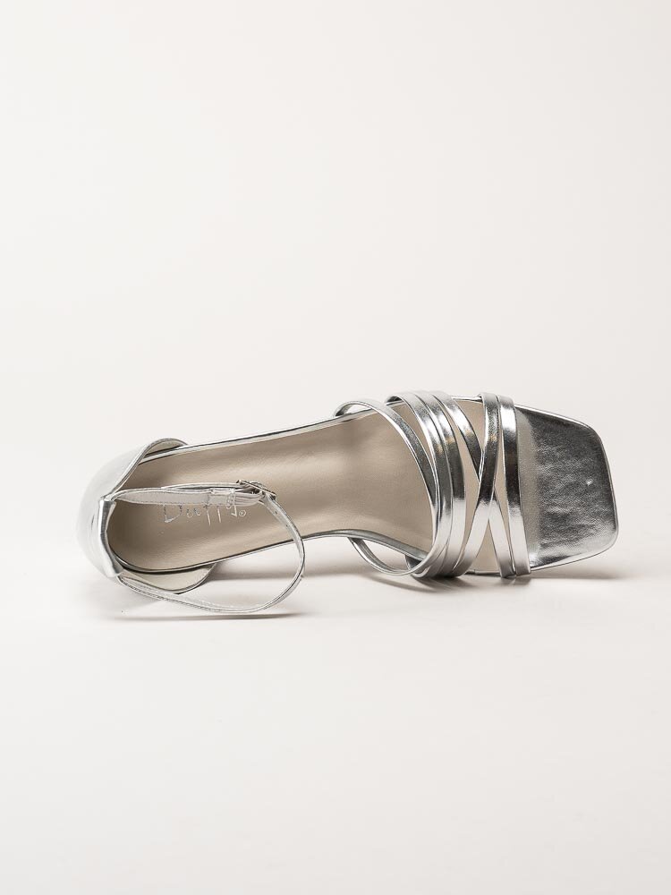 Duffy - Silvermetallic sandaletter i skinnimitation