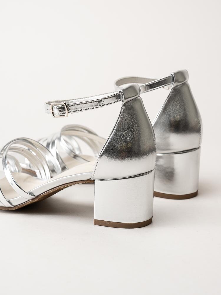 Duffy - Silvermetallic sandaletter i skinnimitation