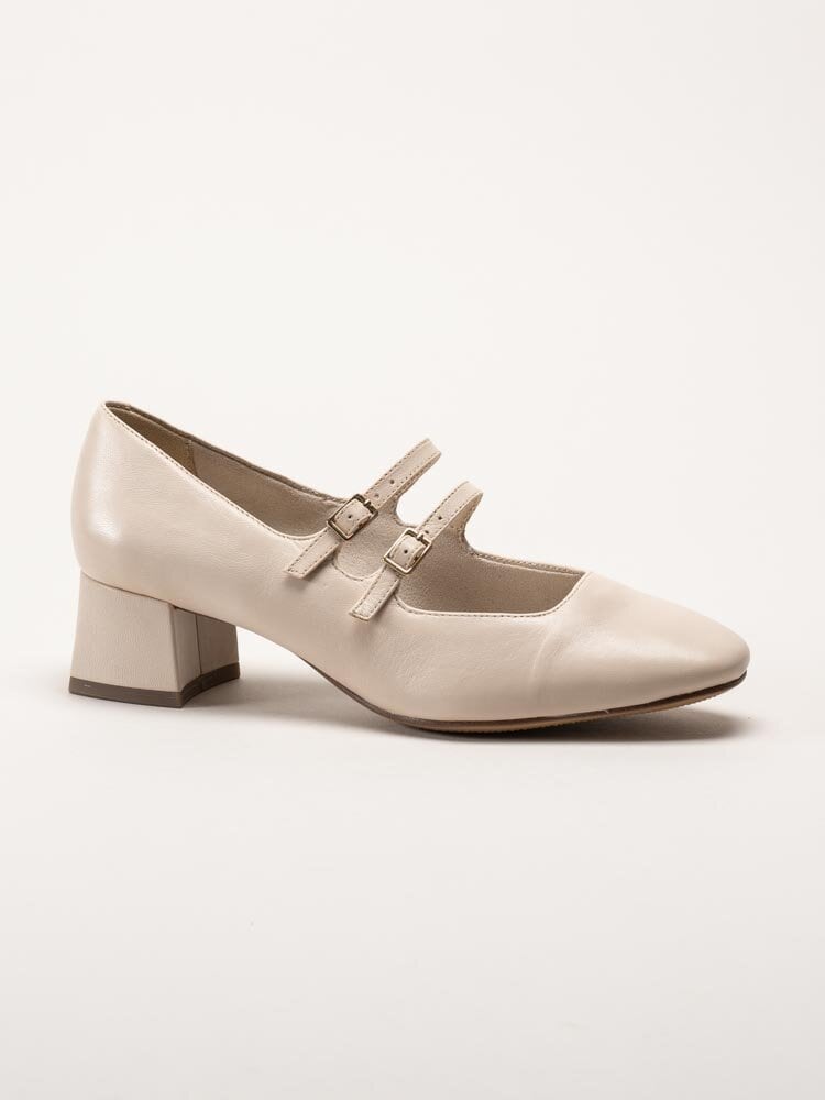 Tamaris - Beige pumps i skinn