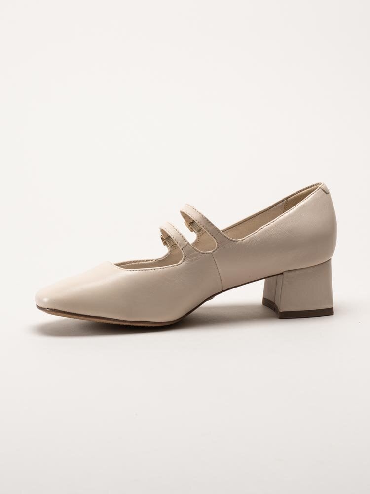 Tamaris - Beige pumps i skinn