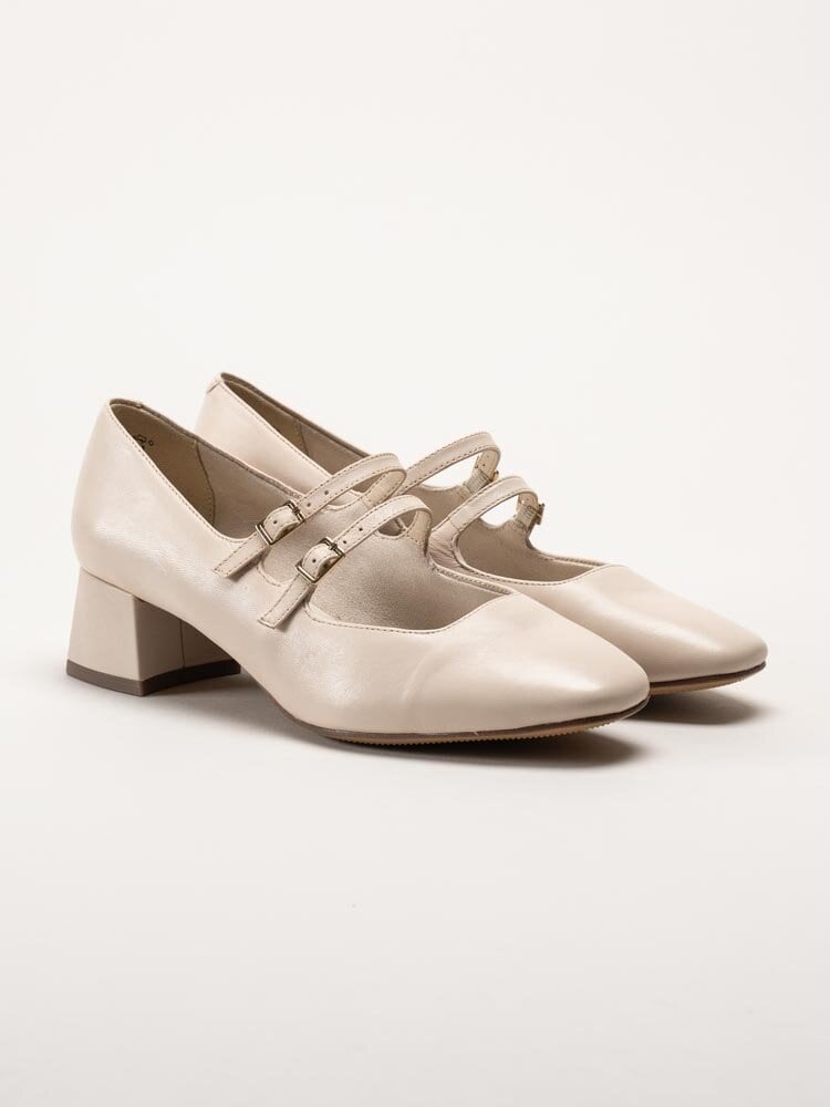 Tamaris - Beige pumps i skinn