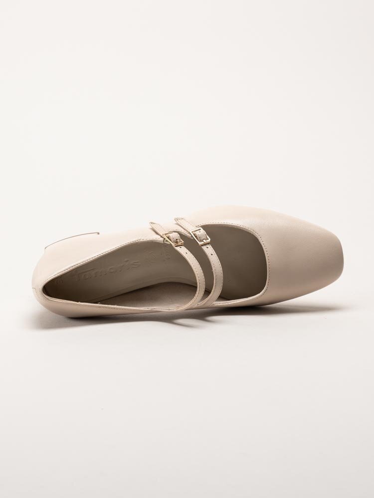 Tamaris - Beige pumps i skinn