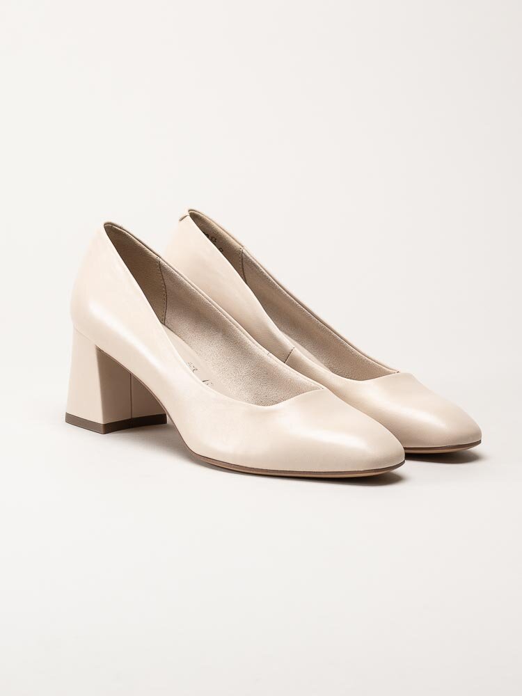 Tamaris - Beige pumps i skinn