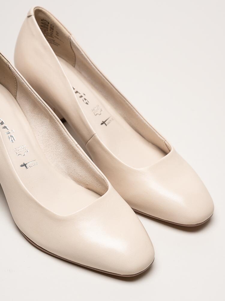 Tamaris - Beige pumps i skinn