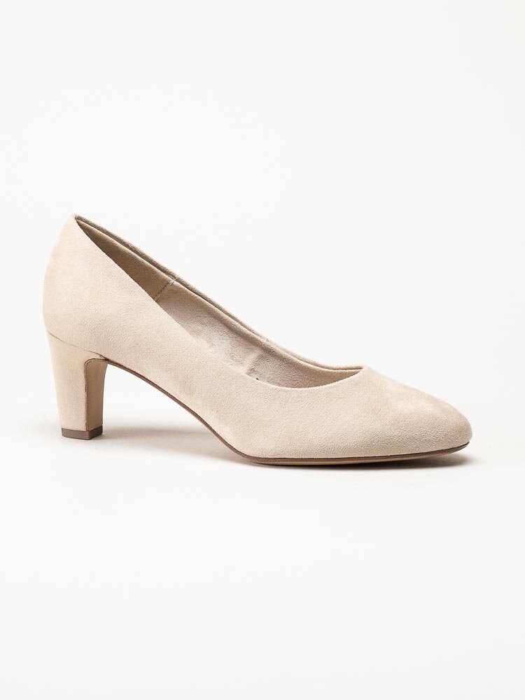 Tamaris - Beige pumps i mockaimitation