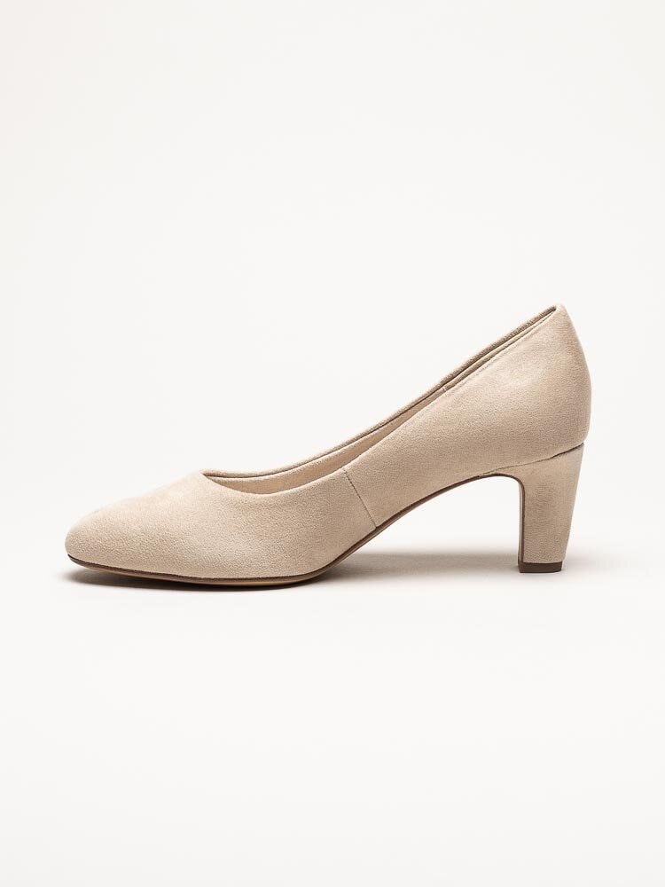 Tamaris - Beige pumps i mockaimitation