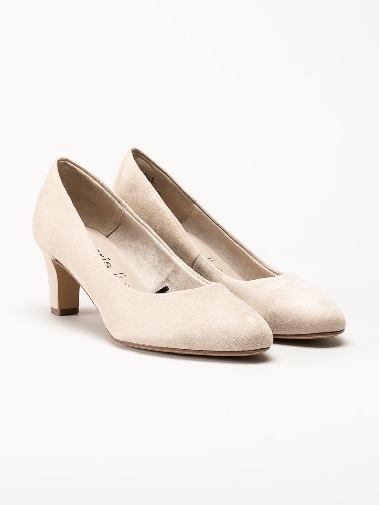 Tamaris - Beige pumps i mockaimitation