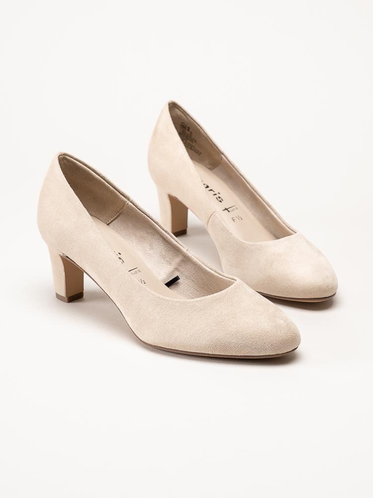 Tamaris - Beige pumps i mockaimitation