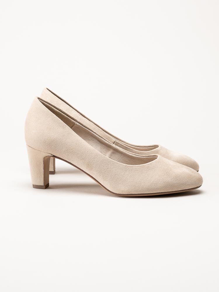 Tamaris - Beige pumps i mockaimitation