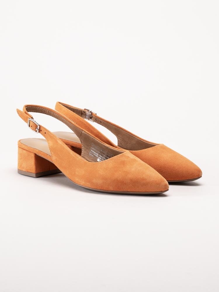 Tamaris - Orange slingback pumps i mocka