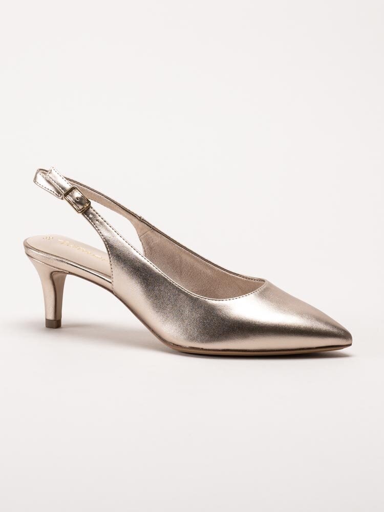 Tamaris - Guldfärgade slingback pumps