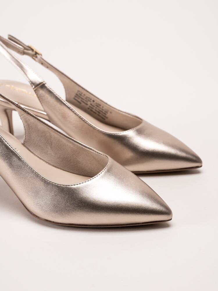 Tamaris - Guldfärgade slingback pumps