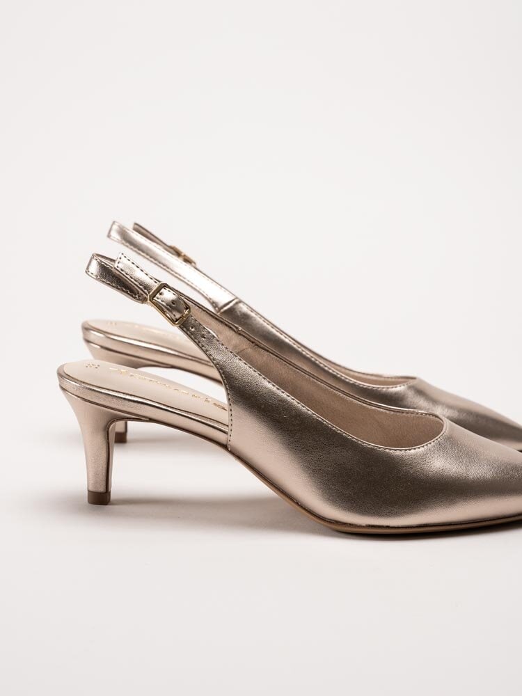 Tamaris - Guldfärgade slingback pumps