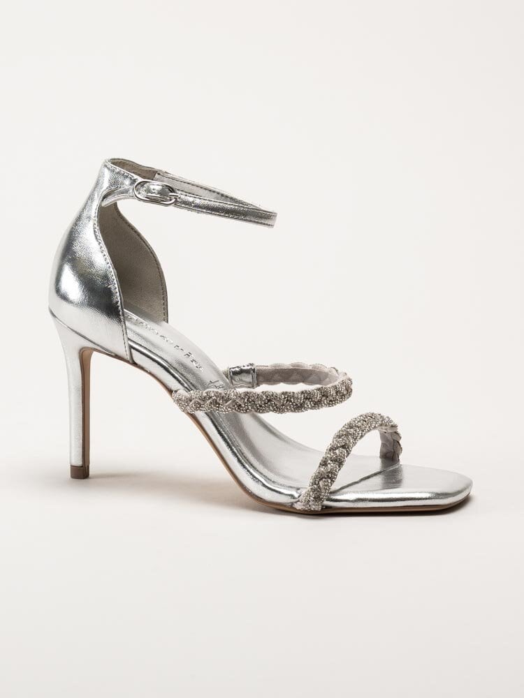 Tamaris - Silvermetallic sandaletter med glitter