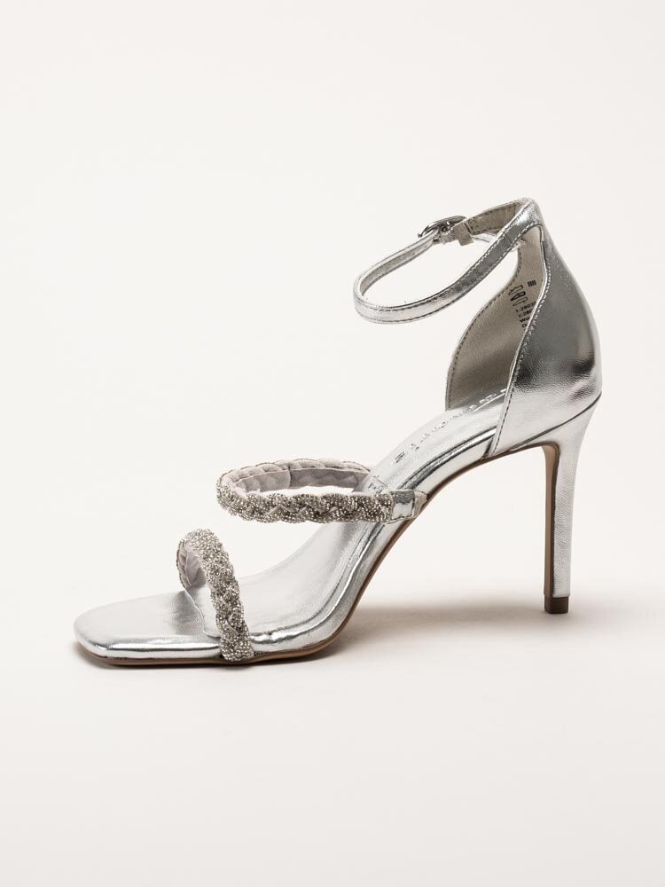 Tamaris - Silvermetallic sandaletter med glitter