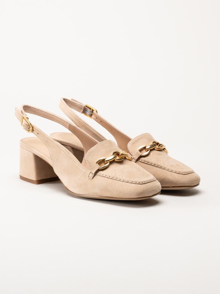 Unisa - Lenno_KS - Beige slingback pumps i mocka