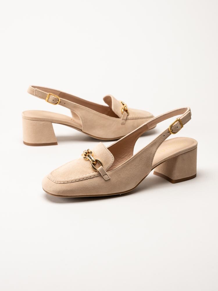 Unisa - Lenno_KS - Beige slingback pumps i mocka