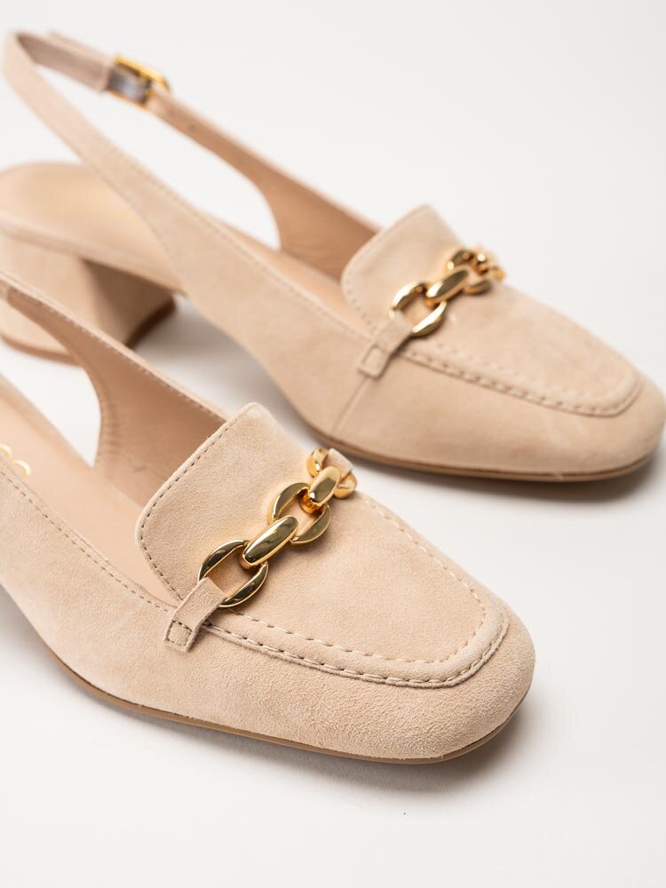 Unisa - Lenno_KS - Beige slingback pumps i mocka