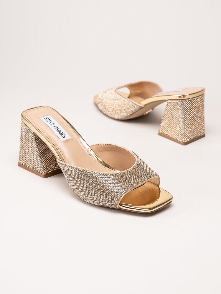 Steve Madden - Glowing-R - Guldfärgade mules med strass