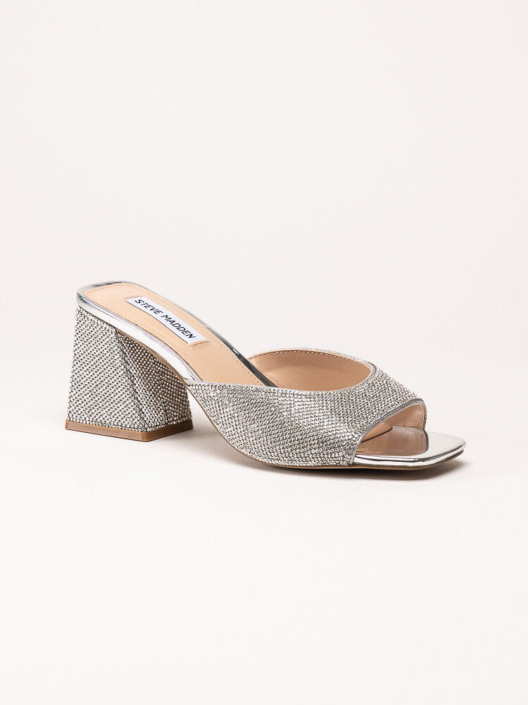 Steve Madden - Glowing-R - Silverfärgade mules med strass