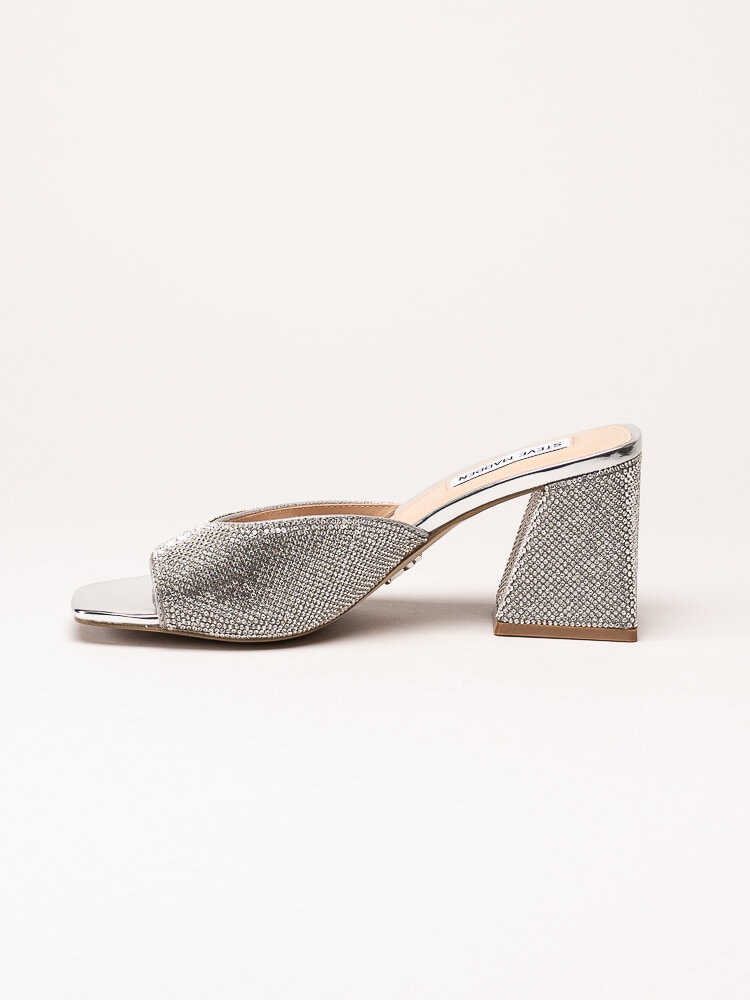 Steve Madden - Glowing-R - Silverfärgade mules med strass