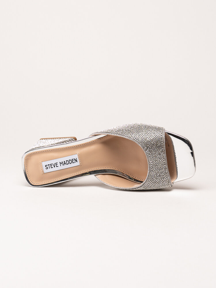 Steve Madden - Glowing-R - Silverfärgade mules med strass