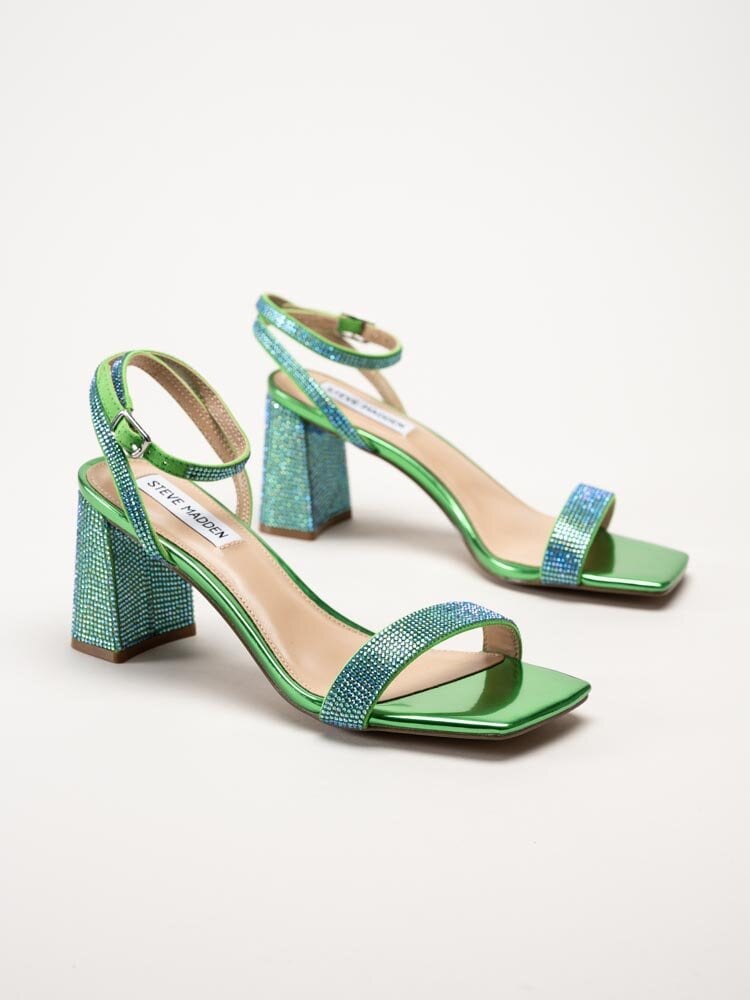 Steve Madden - Luxe-R - Gröna sandaletter med strass