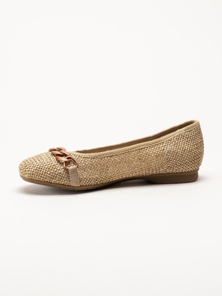 Jana - Beige ballerina i textil