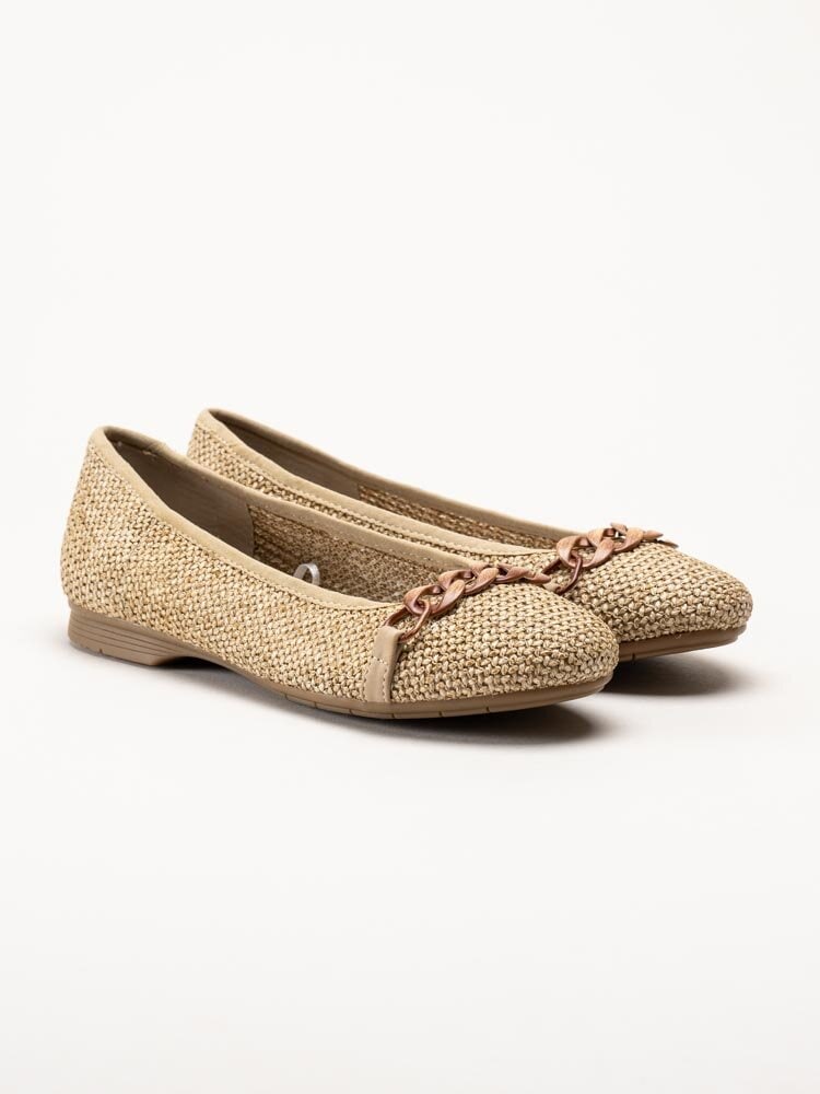 Jana - Beige ballerina i textil