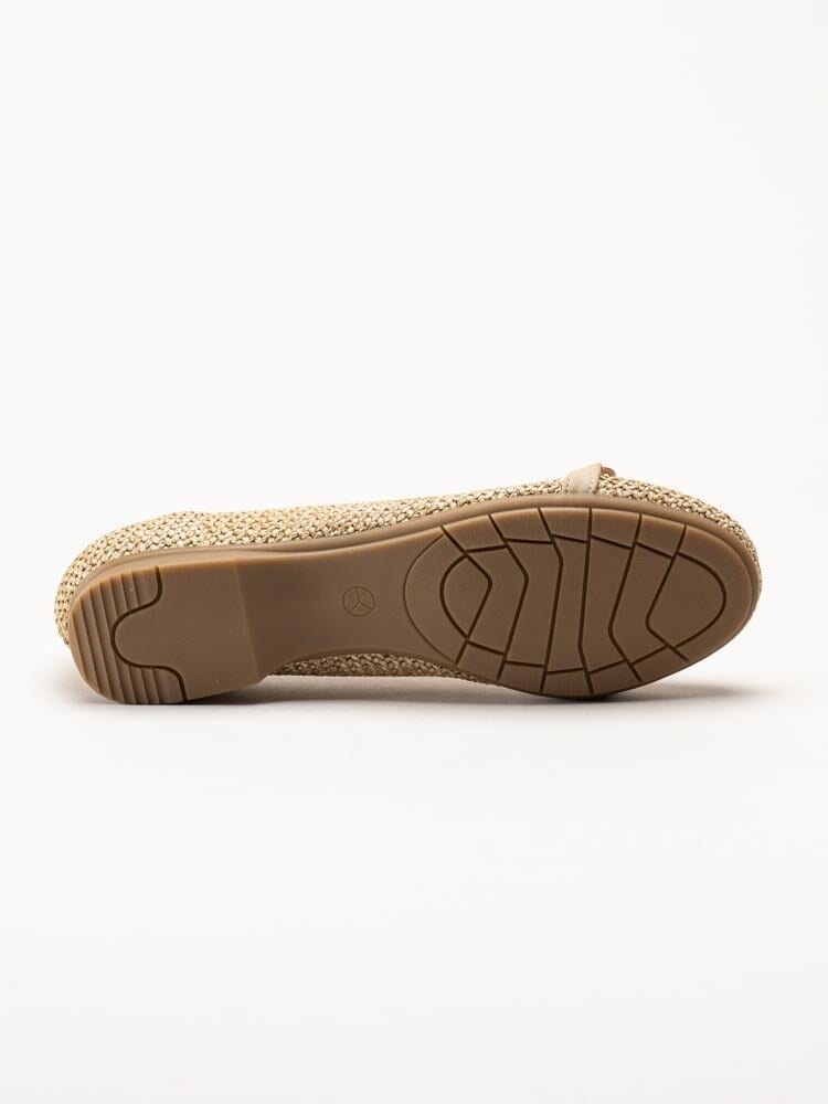 Jana - Beige ballerina i textil