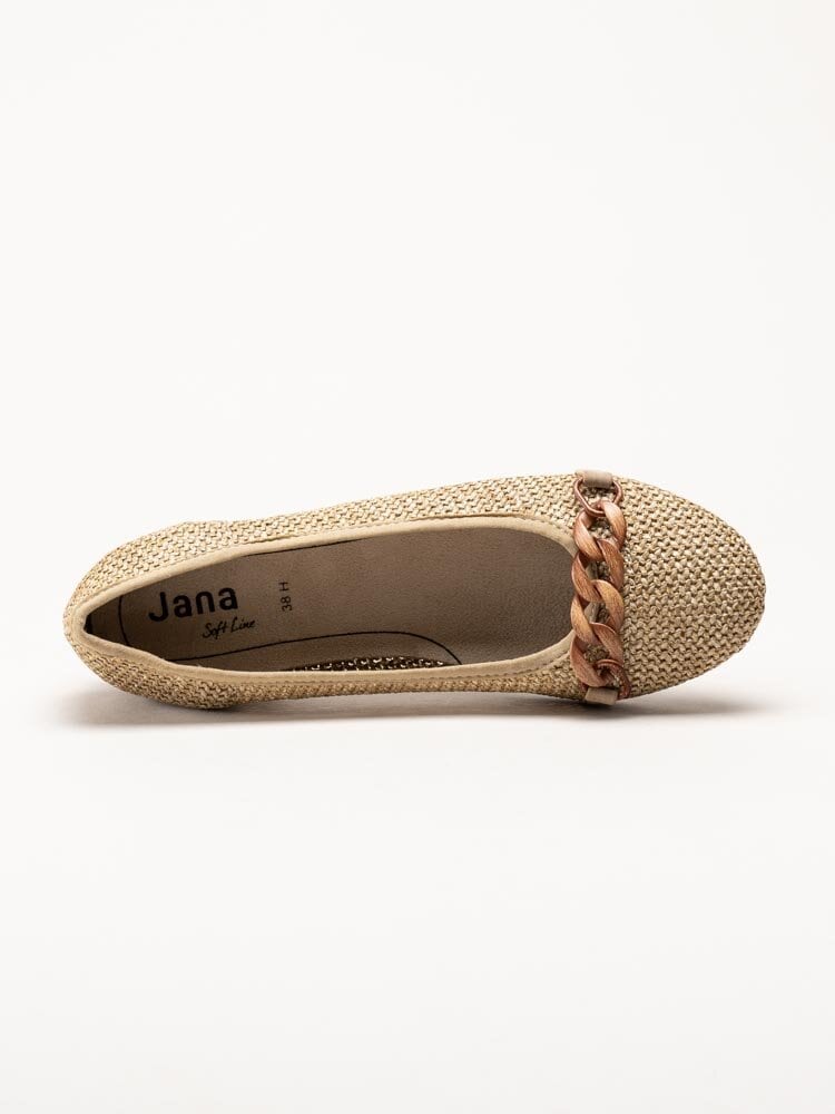 Jana - Beige ballerina i textil