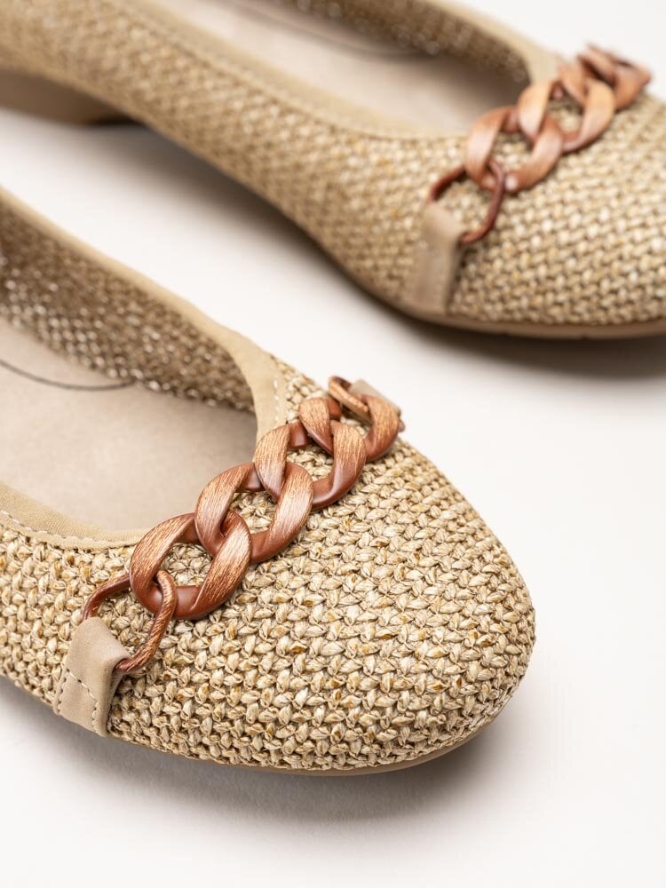 Jana - Beige ballerina i textil