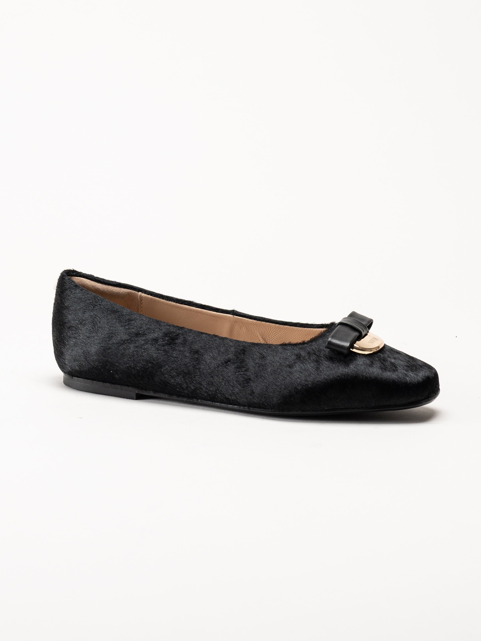 Novita - Manarola Pony - Svarta ballerina i koskinn