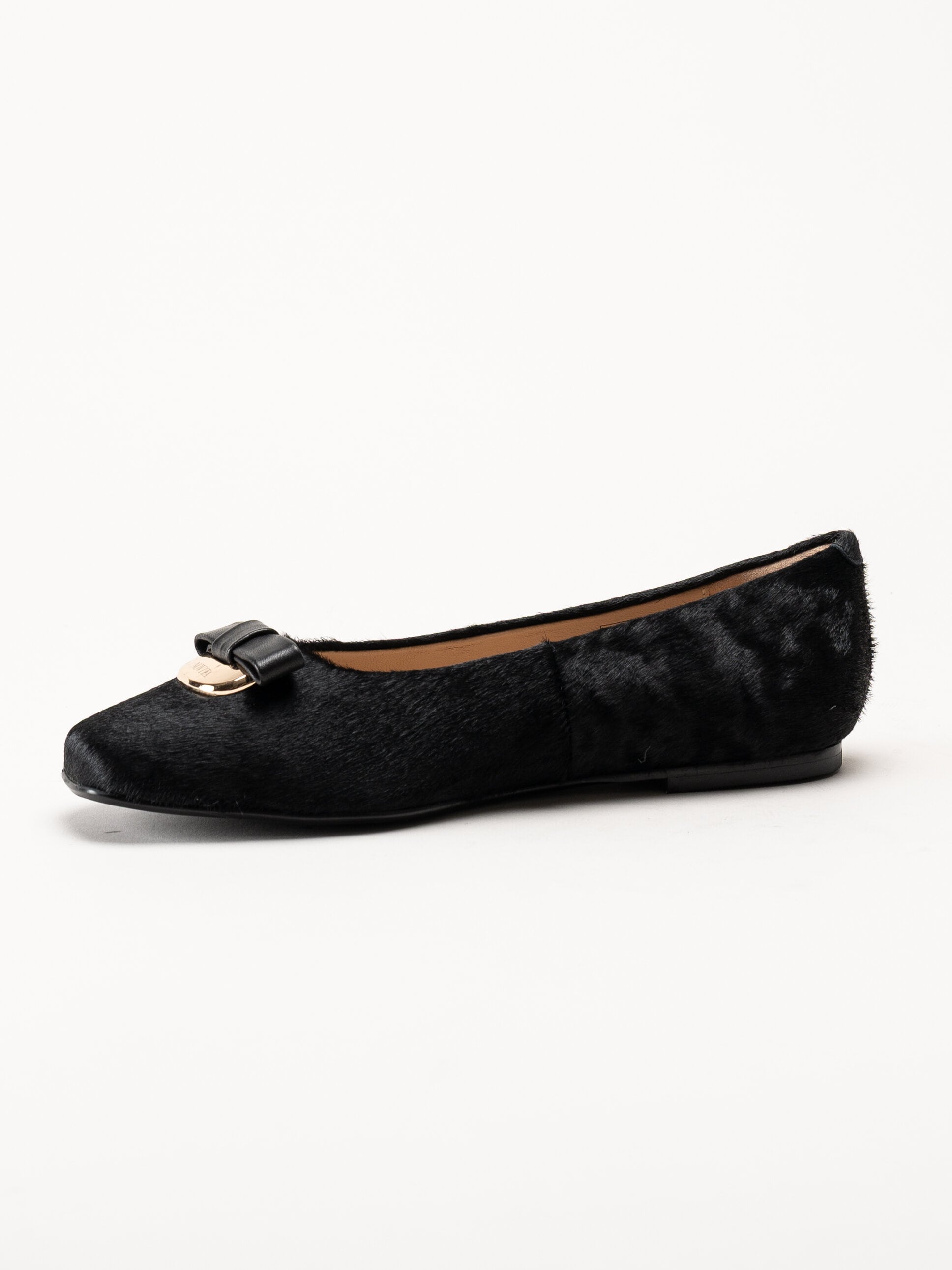 Novita - Manarola Pony - Svarta ballerina i koskinn