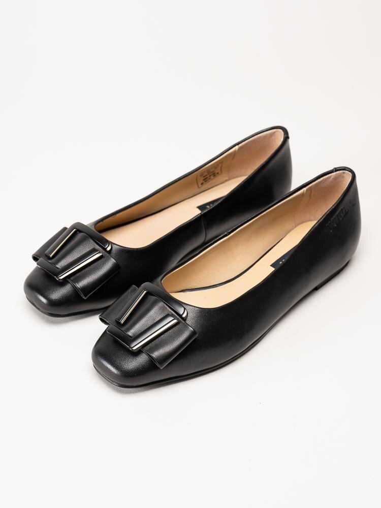 Novita - Manarola - Svarta ballerina i skinn